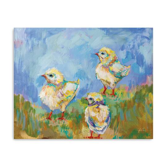 Lumaprints Easter Chicks Trio Canvas Giclée Art